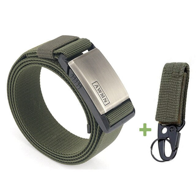 2020 Fashion Nylon Belt Metal Magnetic Buckle Adjustable Belts For Men Military Combat Elastic Belts High Quality Wear-resistant