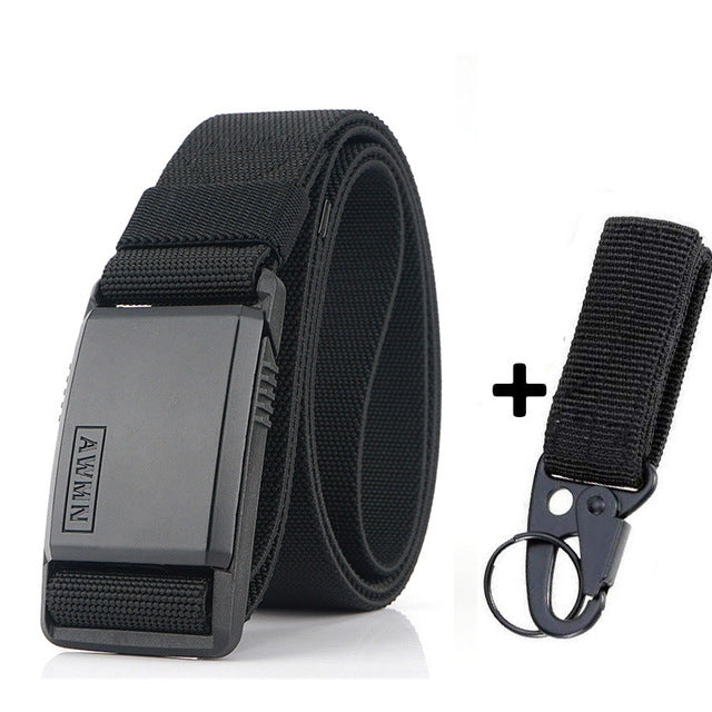 2020 Fashion Nylon Belt Metal Magnetic Buckle Adjustable Belts For Men Military Combat Elastic Belts High Quality Wear-resistant