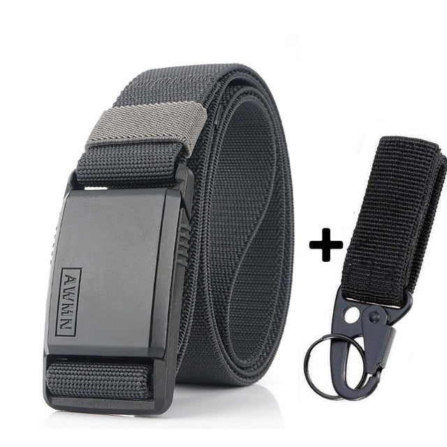 2020 Fashion Nylon Belt Metal Magnetic Buckle Adjustable Belts For Men Military Combat Elastic Belts High Quality Wear-resistant