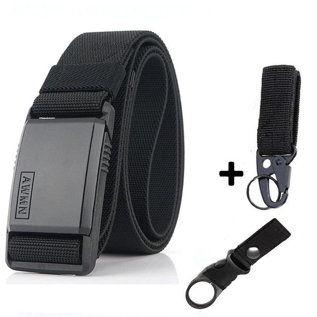 2020 Fashion Nylon Belt Metal Magnetic Buckle Adjustable Belts For Men Military Combat Elastic Belts High Quality Wear-resistant