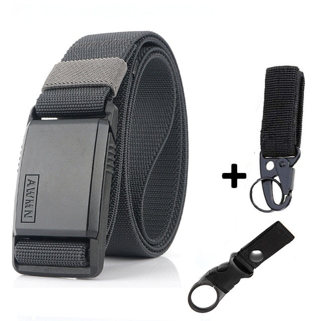 2020 Fashion Nylon Belt Metal Magnetic Buckle Adjustable Belts For Men Military Combat Elastic Belts High Quality Wear-resistant