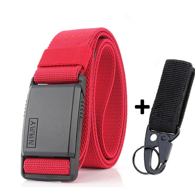 2020 Fashion Nylon Belt Metal Magnetic Buckle Adjustable Belts For Men Military Combat Elastic Belts High Quality Wear-resistant