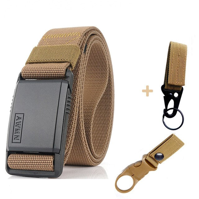 2020 Fashion Nylon Belt Metal Magnetic Buckle Adjustable Belts For Men Military Combat Elastic Belts High Quality Wear-resistant