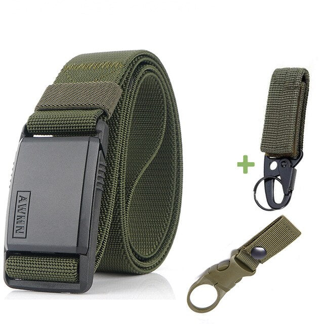 2020 Fashion Nylon Belt Metal Magnetic Buckle Adjustable Belts For Men Military Combat Elastic Belts High Quality Wear-resistant