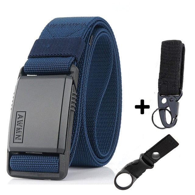 2020 Fashion Nylon Belt Metal Magnetic Buckle Adjustable Belts For Men Military Combat Elastic Belts High Quality Wear-resistant
