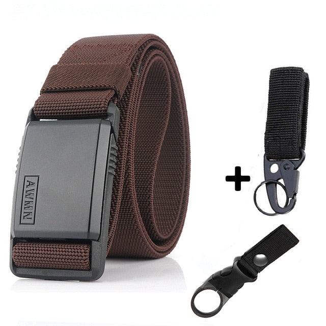 2020 Fashion Nylon Belt Metal Magnetic Buckle Adjustable Belts For Men Military Combat Elastic Belts High Quality Wear-resistant