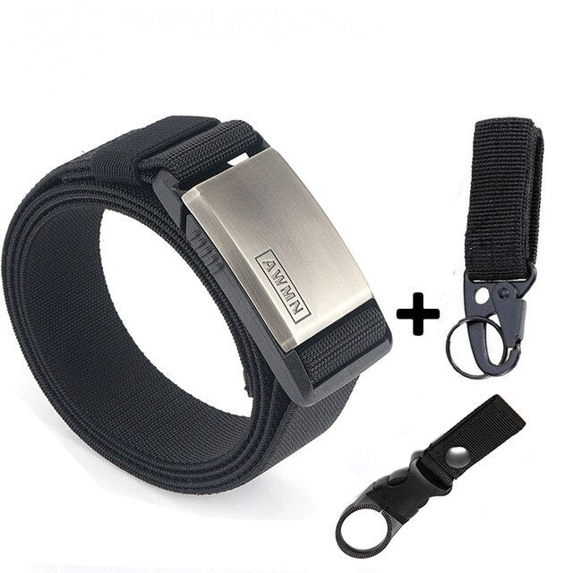 2020 Fashion Nylon Belt Metal Magnetic Buckle Adjustable Belts For Men Military Combat Elastic Belts High Quality Wear-resistant