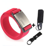 2020 Fashion Nylon Belt Metal Magnetic Buckle Adjustable Belts For Men Military Combat Elastic Belts High Quality Wear-resistant