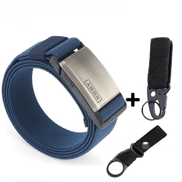 2020 Fashion Nylon Belt Metal Magnetic Buckle Adjustable Belts For Men Military Combat Elastic Belts High Quality Wear-resistant