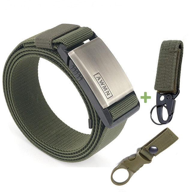 2020 Fashion Nylon Belt Metal Magnetic Buckle Adjustable Belts For Men Military Combat Elastic Belts High Quality Wear-resistant