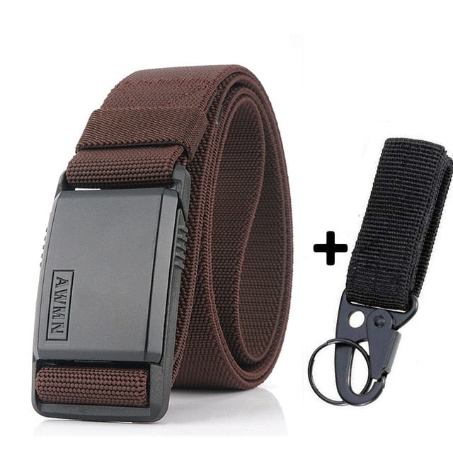 2020 Fashion Nylon Belt Metal Magnetic Buckle Adjustable Belts For Men Military Combat Elastic Belts High Quality Wear-resistant