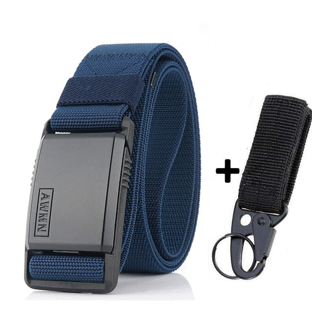 2020 Fashion Nylon Belt Metal Magnetic Buckle Adjustable Belts For Men Military Combat Elastic Belts High Quality Wear-resistant