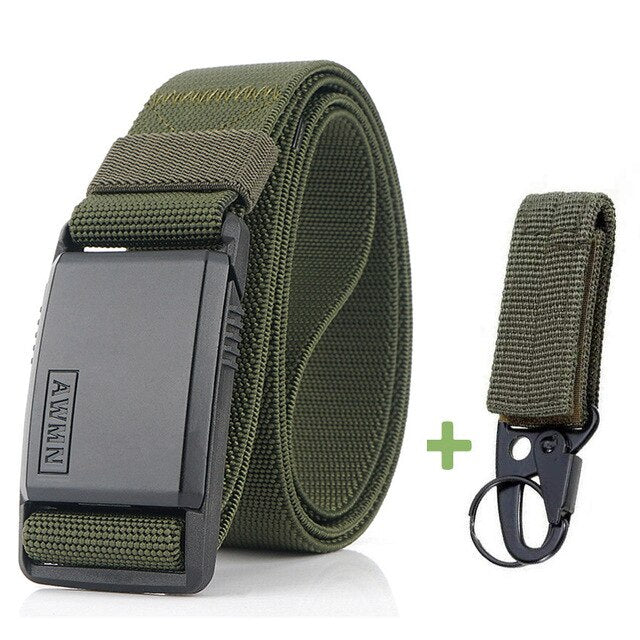 2020 Fashion Nylon Belt Metal Magnetic Buckle Adjustable Belts For Men Military Combat Elastic Belts High Quality Wear-resistant