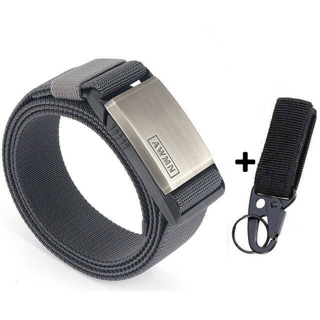 2020 Fashion Nylon Belt Metal Magnetic Buckle Adjustable Belts For Men Military Combat Elastic Belts High Quality Wear-resistant