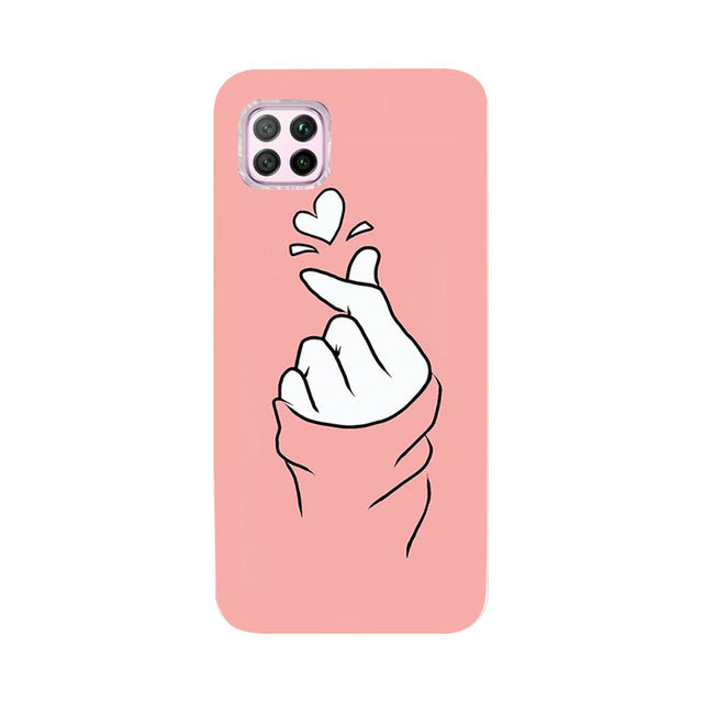 Love Heart Case For Huawei P20 Lite Pro Phone Cover for Huawei P30 lite P 30 Pro Mate 20 lite Honor 8X Back Case Silicone Fundas