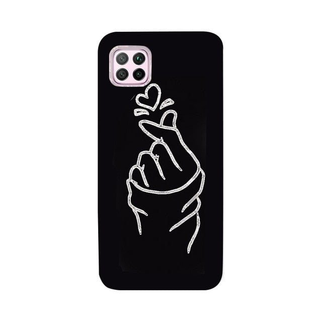 Love Heart Case For Huawei P20 Lite Pro Phone Cover for Huawei P30 lite P 30 Pro Mate 20 lite Honor 8X Back Case Silicone Fundas