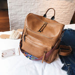 Retro Large Backpack Women PU Leather Rucksack Women's Knapsack Travel Backpacks Shoulder School Bags Mochila Back Pack XA96H