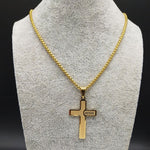 2020 Fashion Big Long Cross Stainless Steel Necklaces Pendants for Men Silver Necklace Jewerly cadenas para hombre N1165S02