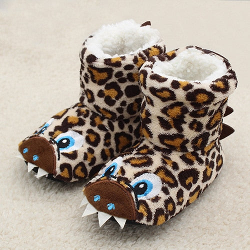 Hot Selling Kids Girls Boys Floor Slippers Cute Animal Soft Warm Plush Lining Non-Slip House Shoes Winter Boot Socks 2-7Year Old