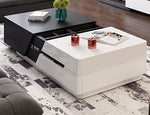 Modern minimalist white painted coffee table TV cabinet combination fashion wood grain stretchable living room coffee table
