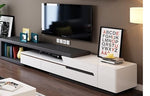 Modern minimalist white painted coffee table TV cabinet combination fashion wood grain stretchable living room coffee table