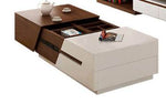 Modern minimalist white painted coffee table TV cabinet combination fashion wood grain stretchable living room coffee table