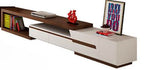 Modern minimalist white painted coffee table TV cabinet combination fashion wood grain stretchable living room coffee table
