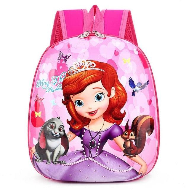 Disney Children's Cartoon frozen Elsa Anna Backpack For Girls Spiderman car boys pattern bag Kindergarten Schoolbag Cute