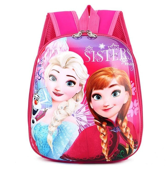 Disney Children's Cartoon frozen Elsa Anna Backpack For Girls Spiderman car boys pattern bag Kindergarten Schoolbag Cute