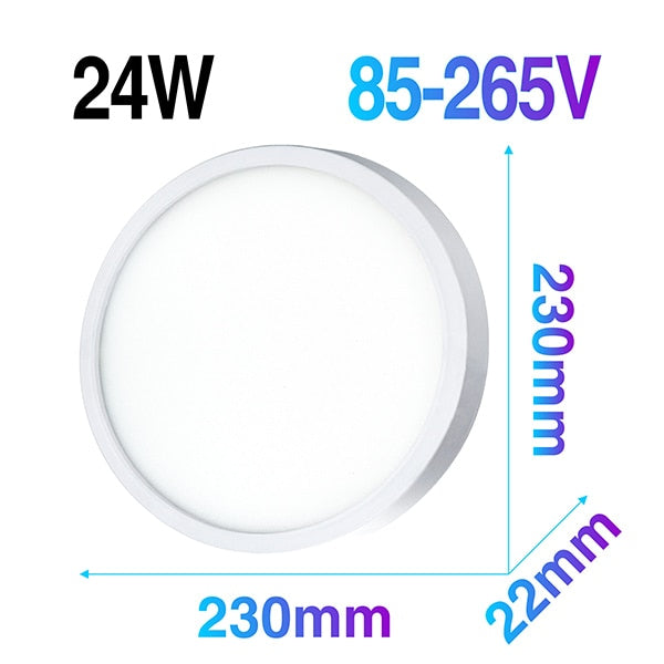LED Ceiling Panel Light Ultrathin Lamp Square Round 6W 9W 18W 24W 36W 48W 85-265V LED Mounted Modern Down Lighting For Home Deco