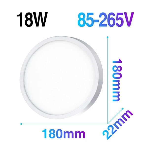 LED Ceiling Panel Light Ultrathin Lamp Square Round 6W 9W 18W 24W 36W 48W 85-265V LED Mounted Modern Down Lighting For Home Deco