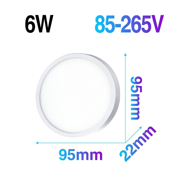 LED Ceiling Panel Light Ultrathin Lamp Square Round 6W 9W 18W 24W 36W 48W 85-265V LED Mounted Modern Down Lighting For Home Deco