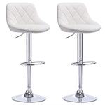 2PCS/Set High Quality Modern Fashion Bar Chair Soft PU Leather Adjustable Kitchen Chairs With Footrest BarStools Funiture HWC
