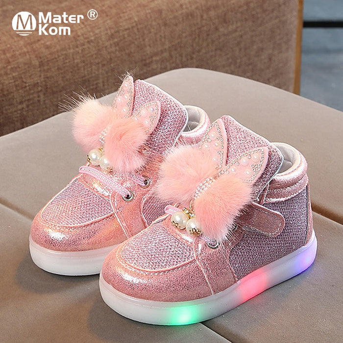 Size 21-30 Children's Led Sneakers Girls Glowing Kids Shoes for Girls Luminous Girls Sneakers Baby Kid Shoes with Backlight Sole