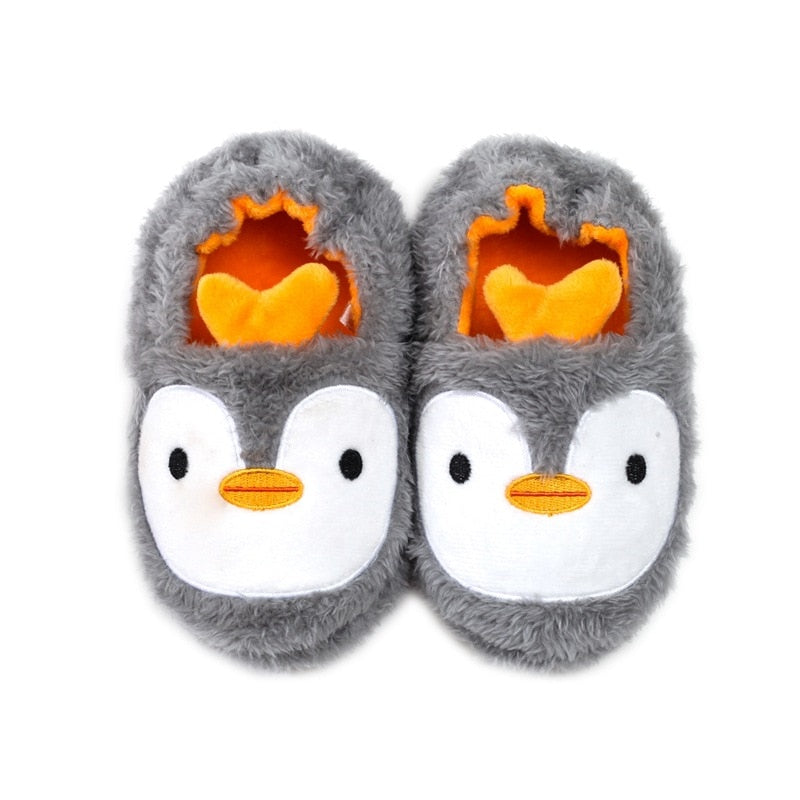 2019 Winter Cute Penguin Kids Slippers Comfortable Baby Warm Cotton Shoes Boys And Girls House Indoor Animal Plush Slippers