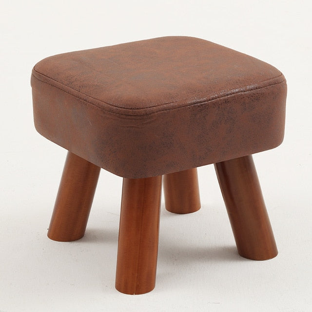 Small family stool wooden square fashion creative adult living room children's sofa tea table stool pouf ottoman kids furniture