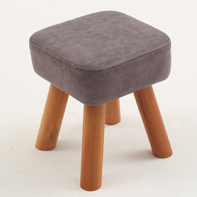 Small family stool wooden square fashion creative adult living room children's sofa tea table stool pouf ottoman kids furniture