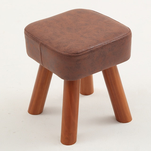 Small family stool wooden square fashion creative adult living room children's sofa tea table stool pouf ottoman kids furniture