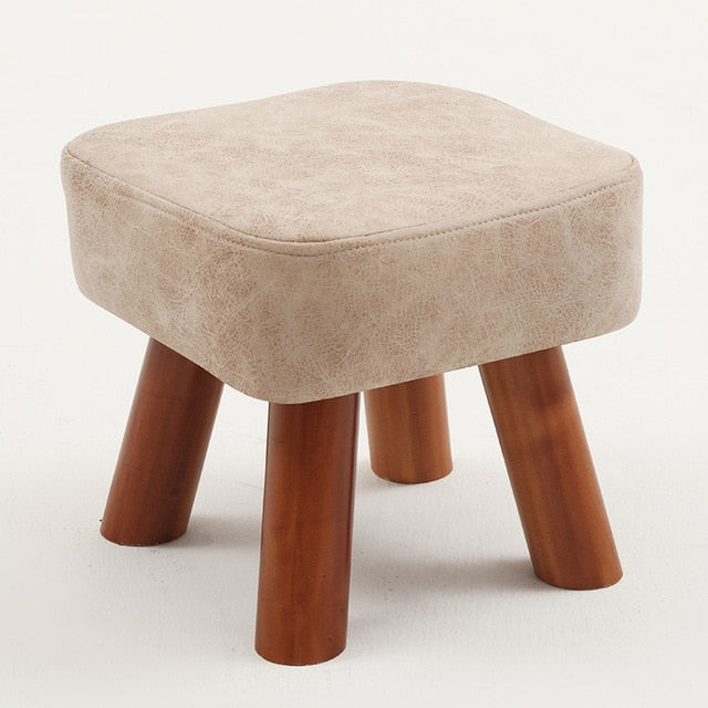 Small family stool wooden square fashion creative adult living room children's sofa tea table stool pouf ottoman kids furniture