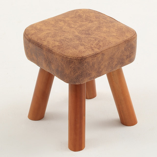 Small family stool wooden square fashion creative adult living room children's sofa tea table stool pouf ottoman kids furniture