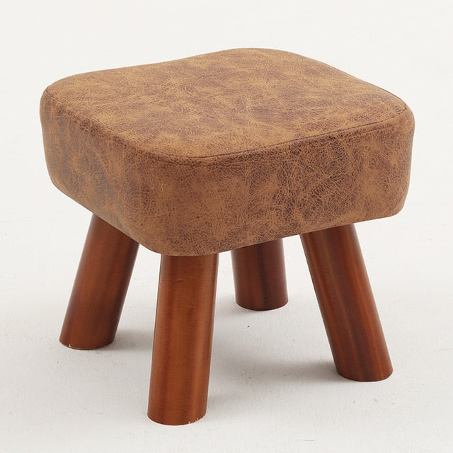 Small family stool wooden square fashion creative adult living room children's sofa tea table stool pouf ottoman kids furniture