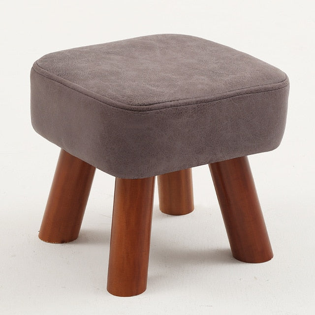 Small family stool wooden square fashion creative adult living room children's sofa tea table stool pouf ottoman kids furniture