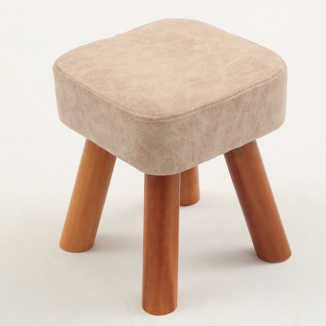 Small family stool wooden square fashion creative adult living room children's sofa tea table stool pouf ottoman kids furniture