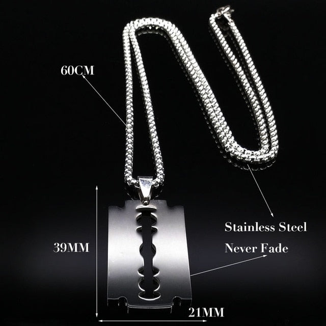 Fashion Blade Stainless Steel Necklaces Men Jewerly Black Color Gothic Necklaces & Pendants Jewelry collier homme N423S01