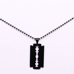 Fashion Blade Stainless Steel Necklaces Men Jewerly Black Color Gothic Necklaces & Pendants Jewelry collier homme N423S01
