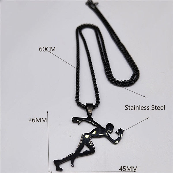 Fashion Blade Stainless Steel Necklaces Men Jewerly Black Color Gothic Necklaces & Pendants Jewelry collier homme N423S01