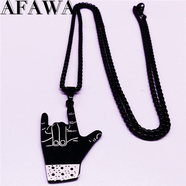 Fashion Blade Stainless Steel Necklaces Men Jewerly Black Color Gothic Necklaces & Pendants Jewelry collier homme N423S01