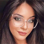 YOOSKE Cat Eye Glasses Frames Women Metal Frame Brand Disgner  Optical Eyeglasses Ladies Transparent frame Vintage Eyewear