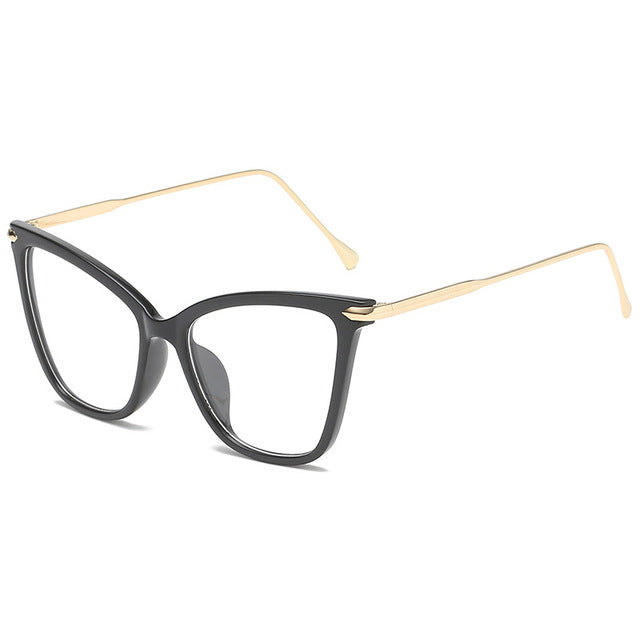 YOOSKE Cat Eye Glasses Frames Women Metal Frame Brand Disgner  Optical Eyeglasses Ladies Transparent frame Vintage Eyewear