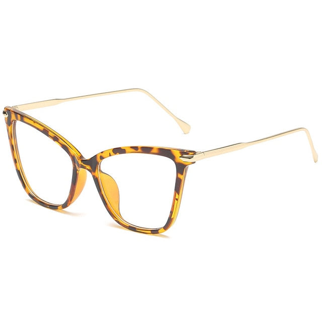 YOOSKE Cat Eye Glasses Frames Women Metal Frame Brand Disgner  Optical Eyeglasses Ladies Transparent frame Vintage Eyewear
